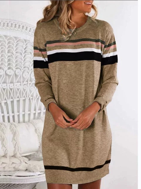 Loose Bottoming T Shirt Ladies Round Neck Long Sleeve Mid Length Loose Bottoming T Shirt