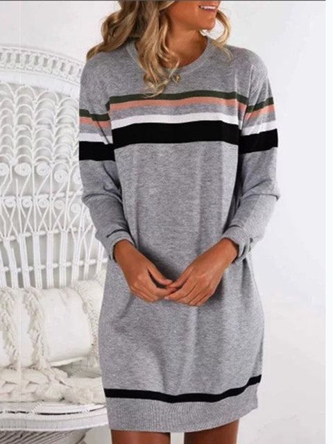 Loose Bottoming T Shirt Ladies Round Neck Long Sleeve Mid Length Loose Bottoming T Shirt