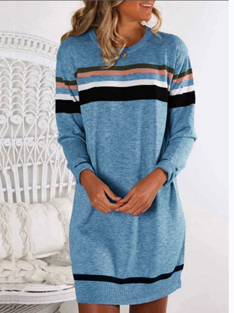 Loose Bottoming T Shirt Ladies Round Neck Long Sleeve Mid Length Loose Bottoming T Shirt
