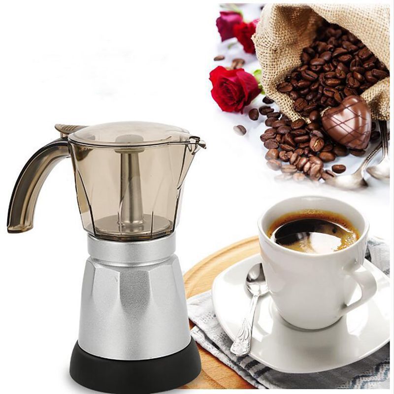 Electrique Moka Pot 480W 220V Expresso Italien Moka Cafetiere Percolateurs Electrique Moka Pot Ue Plug Portable Electrique Cafetiere