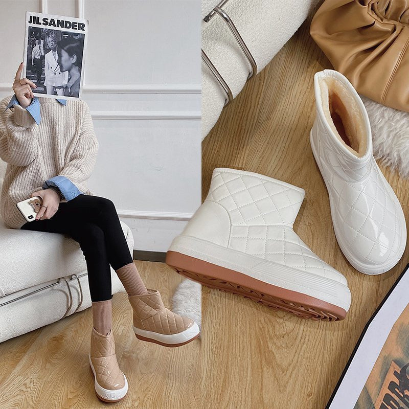 Waterproof Cotton Shoes Fashion Winter Plus Velvet Warm Waterproof Cotton Shoes