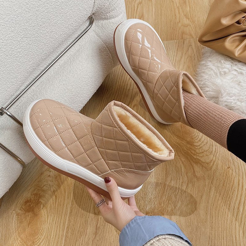 Waterproof Cotton Shoes Fashion Winter Plus Velvet Warm Waterproof Cotton Shoes