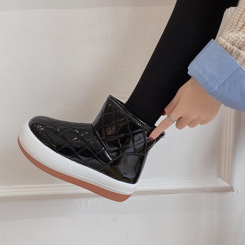Waterproof Cotton Shoes Fashion Winter Plus Velvet Warm Waterproof Cotton Shoes