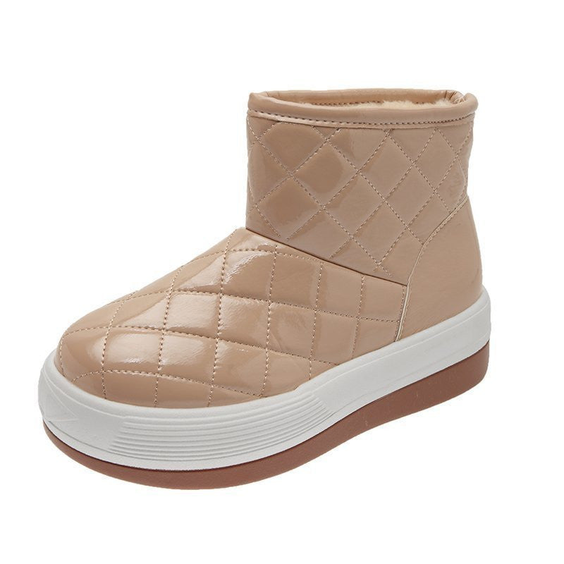 Waterproof Cotton Shoes Fashion Winter Plus Velvet Warm Waterproof Cotton Shoes