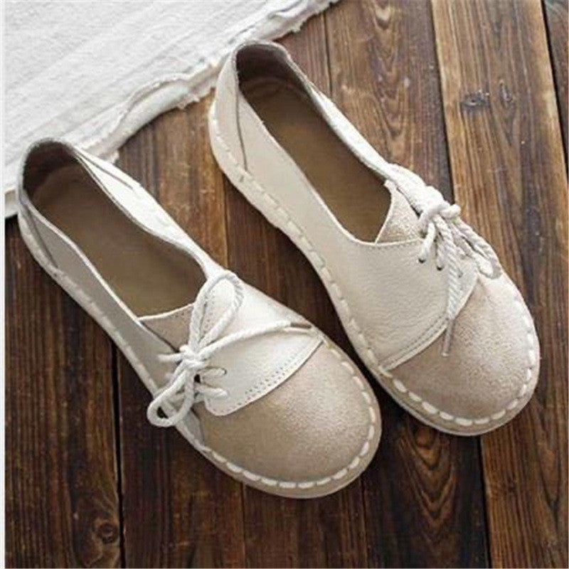 Peas Shoes Round Toe Color Matching Peas Shoes All-match Soft Girl Single Shoes