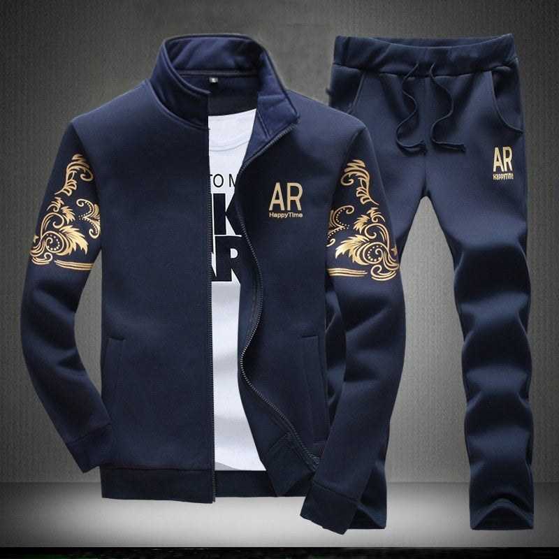 Sweater Two-Piece Suit Casual Long-Sleeved Trousers Cardigan Trendy Sweater Two-Piece Suit