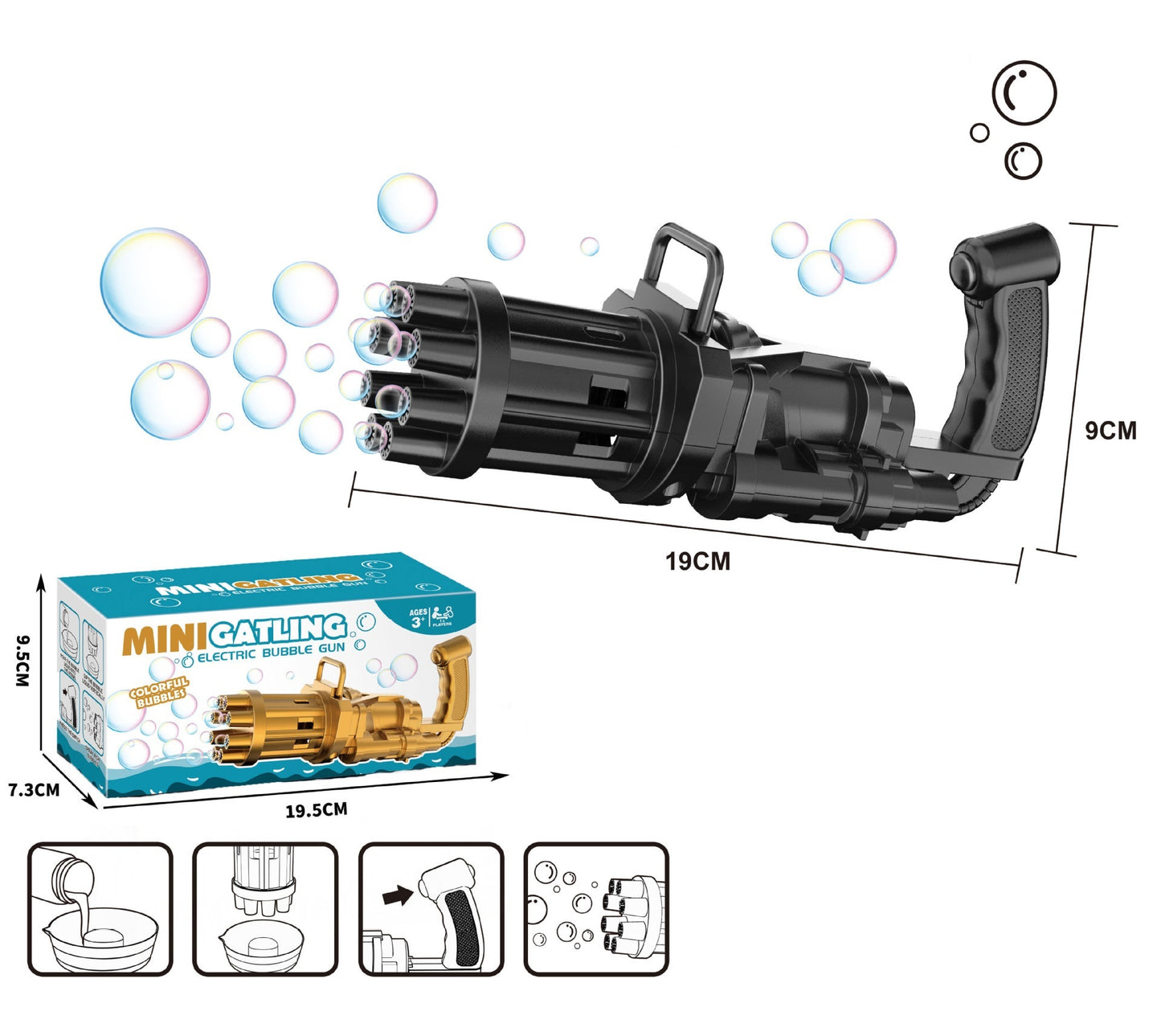 Semi-Automatic Children'S Electric Bubble Machine Toy