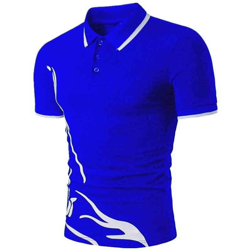 Men's Printed Lapel Polo Shirt Short Sleeves - sumet.shop