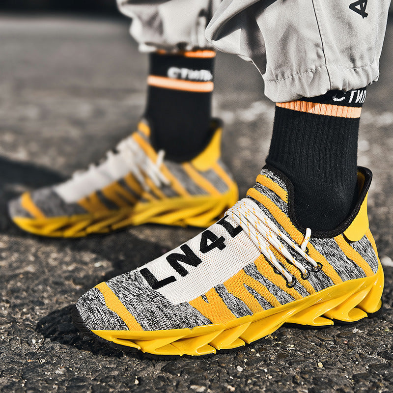 Running Shoes Men Large Size Knife Edge Men's Shoes Mesh Fly Woven Running Shoes Men