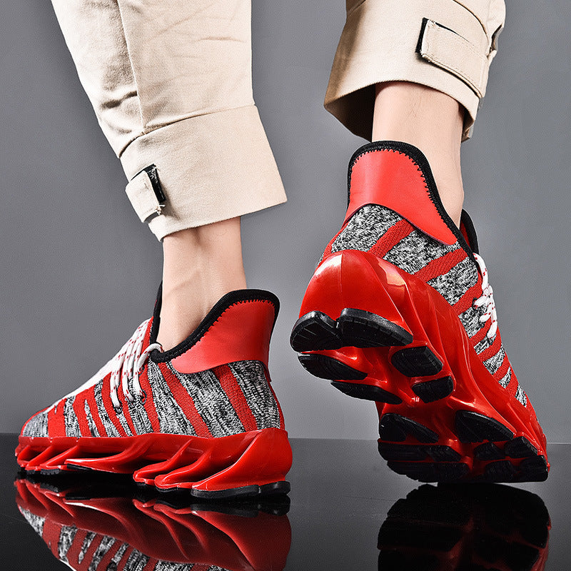 Running Shoes Men Large Size Knife Edge Men's Shoes Mesh Fly Woven Running Shoes Men