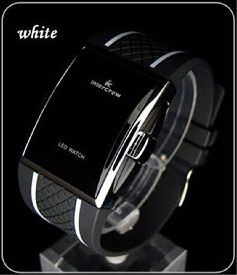 Watch Electronic Watch Male Led Silicone Square Korean Student Sports - sumet.shop