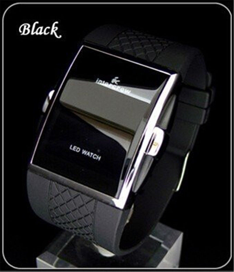 Watch Electronic Watch Male Led Silicone Square Korean Student Sports - sumet.shop