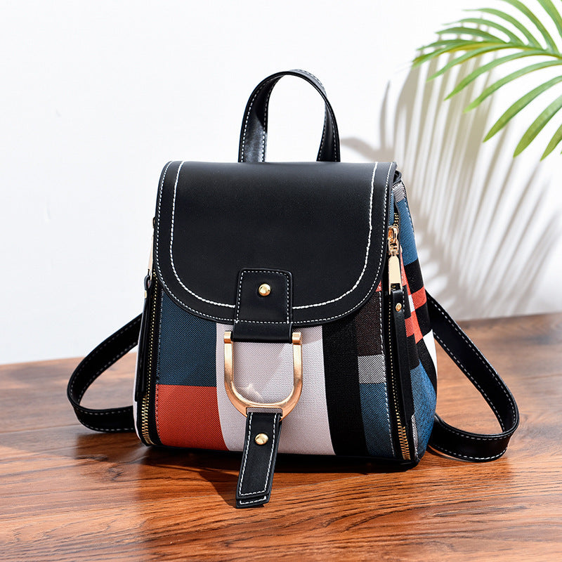 School Bag Soft Leather Leisure Fashion Travel Large-capacity