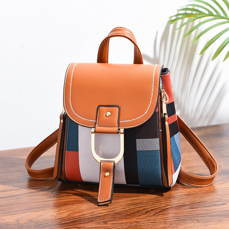 School Bag Soft Leather Leisure Fashion Travel Large-capacity