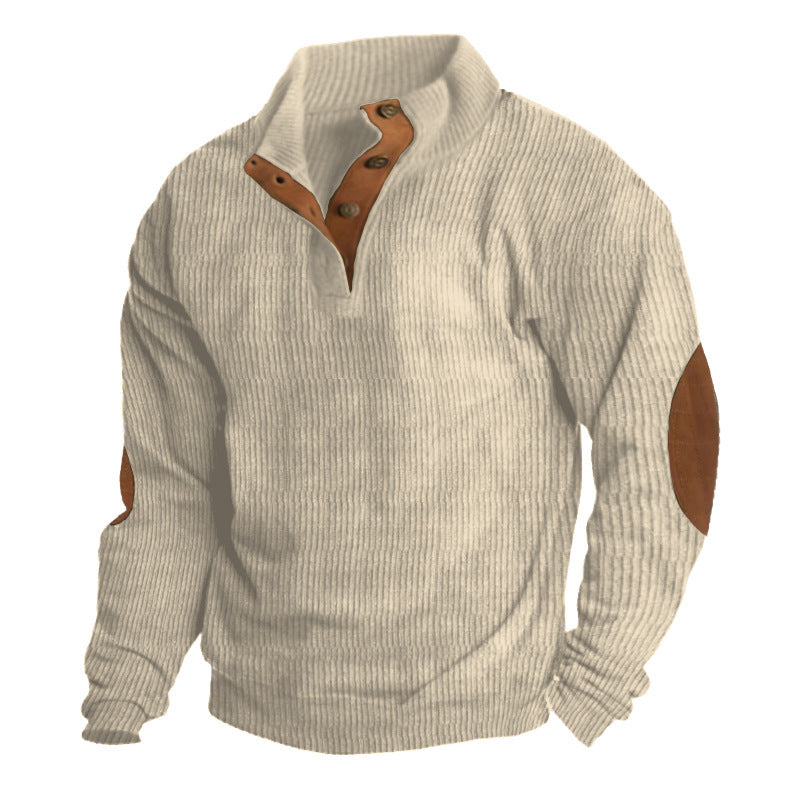 Long-sleeved Sweater European Size Men's Outdoor Casual Stand Collar Long-sleeved Sweater