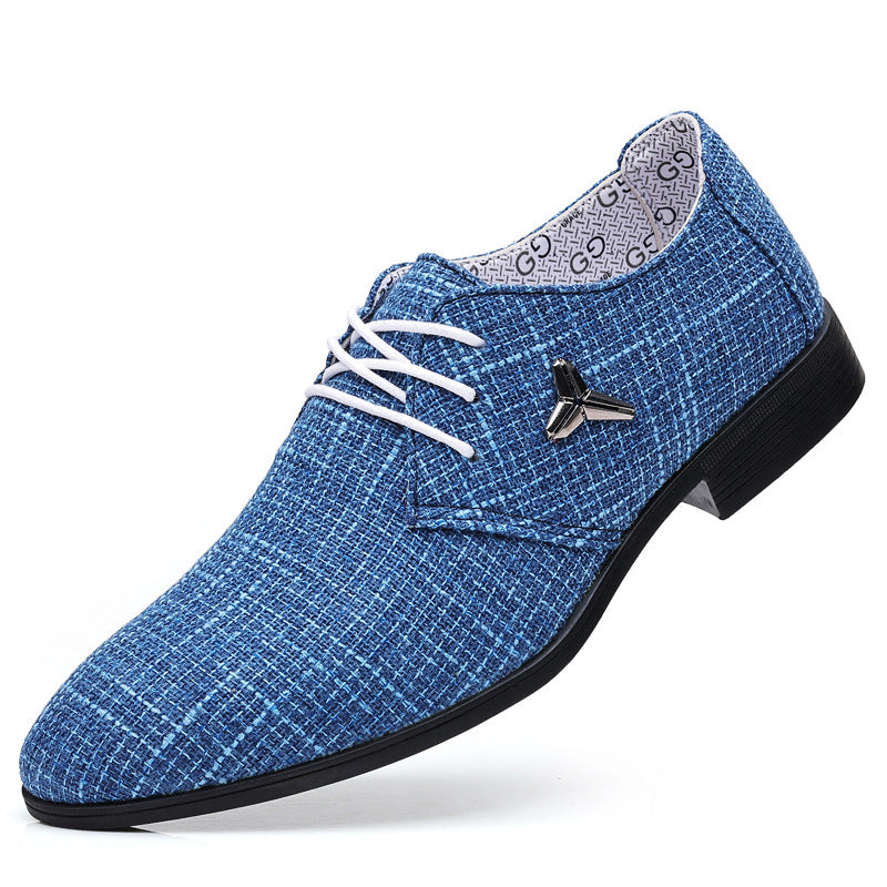 Pointed Canvas Shoes Men's Plus Size Cloth Breathable Pointed Linen Canvas Shoes