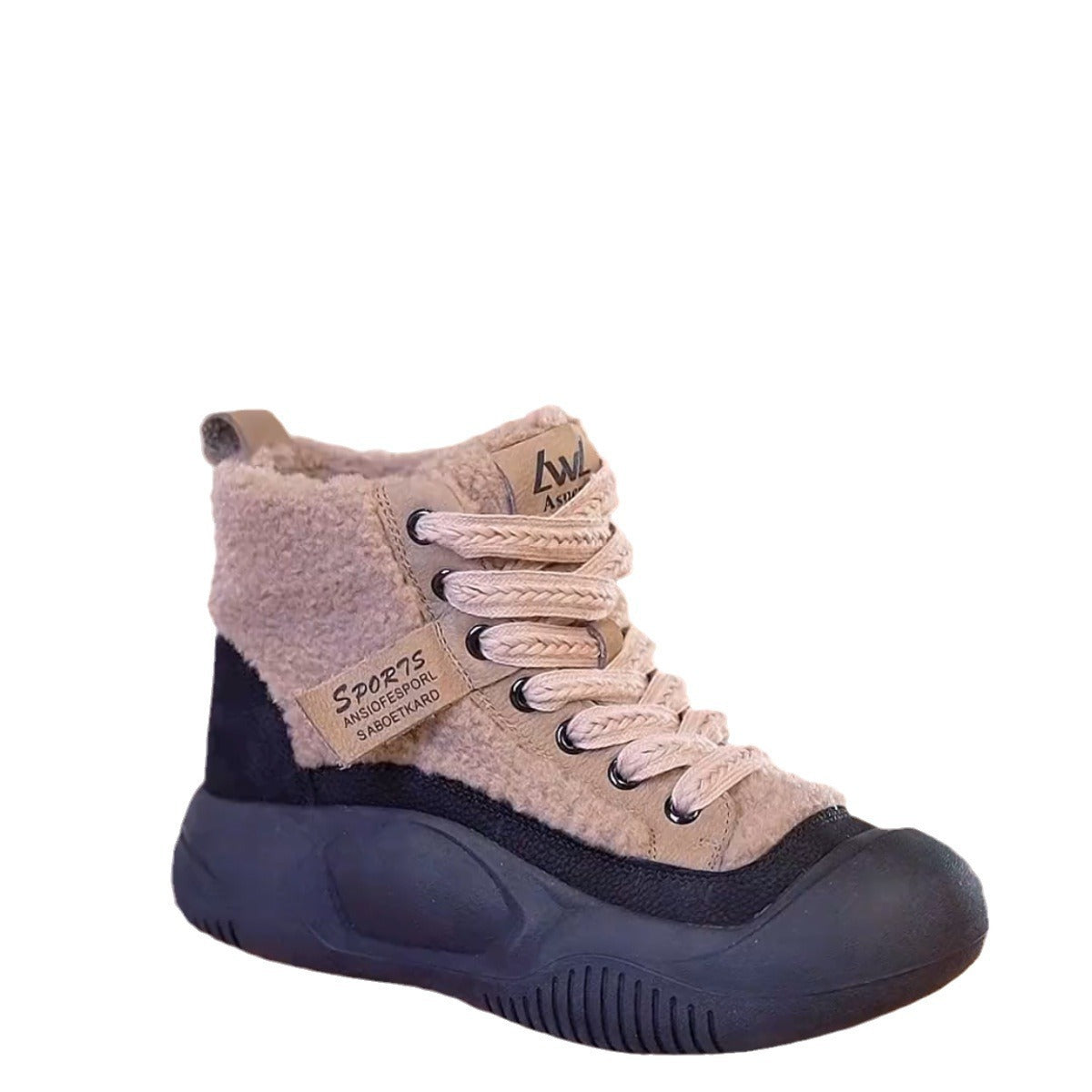 Martin Boots High-top Fleece-lined Soft-soled Martin Boots High-top Anti-slip All-matching