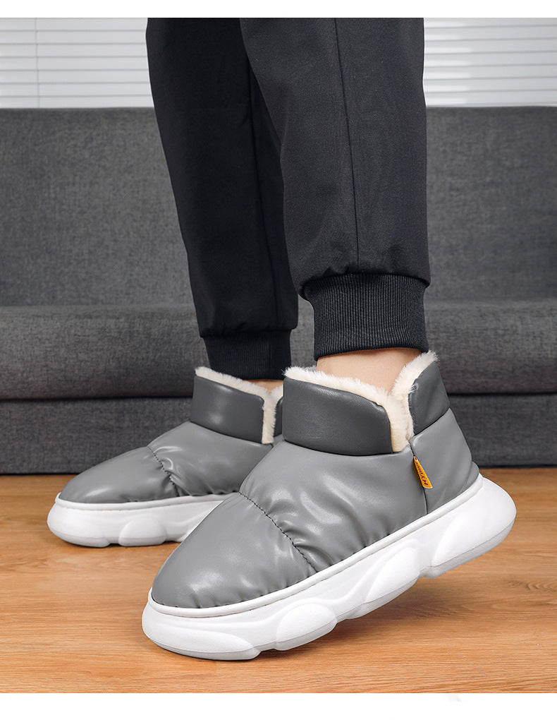 Snow Boots Men's Winter Bread Shoes Fleece-lined Thick Snow Boots