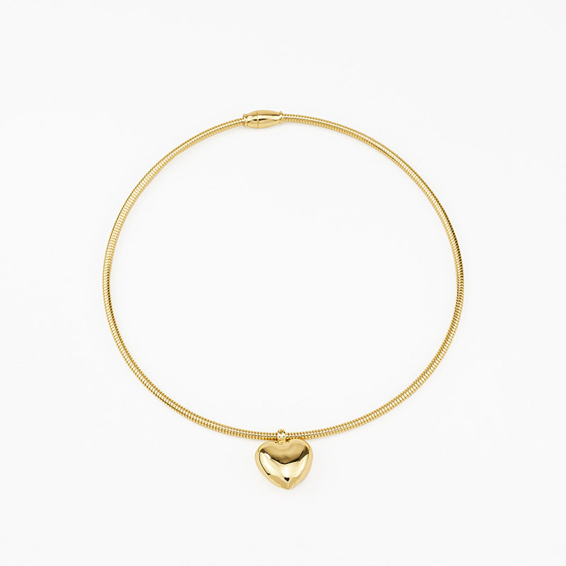 Snake Bones Chain Pendant Choker Necklace Glossy