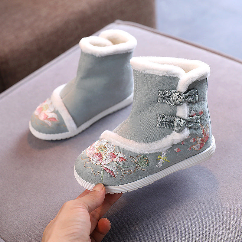 Snow Boots Girls Embroidered Old Beijing Snow Boots