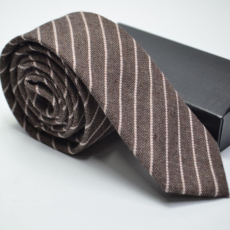Man tie Wedding dress tie imitation wool plaid striped tie