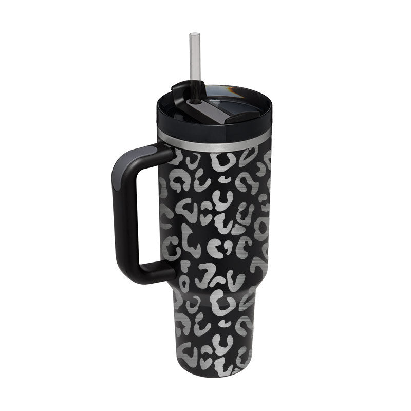 Vacuum Coffee Cup 40 Oz Tumbler With Handle Straw Insulated, Stainless Steel Spill Proof Vacuum Coffee Cup Tumbler With Lid Tapered Mug Gifts For Valentine Lover Suitable For Car Gym Office Travel