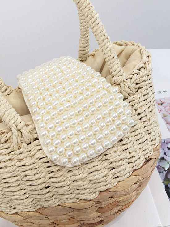 hand-woven bag Pearl beaded hand-woven bag
