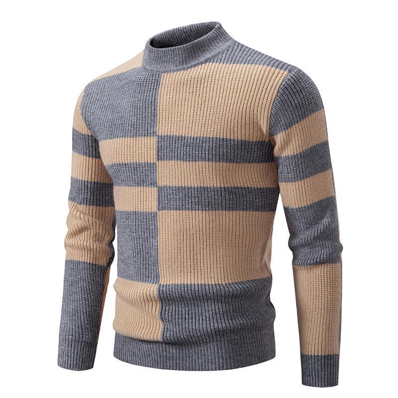 Men's Half-high Collar Slim-fit Jumper Knitwear Korean Youth Fashion Casual Top - sumet.shop
