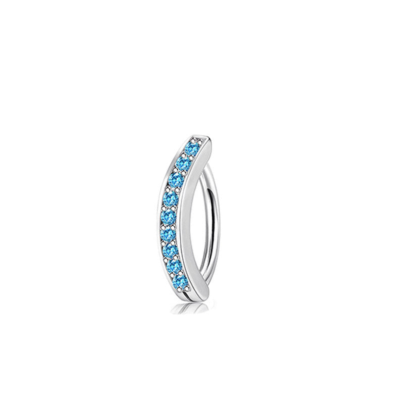 Stainless Steel Copper Inlaid Zircon Belly Ring Ornament