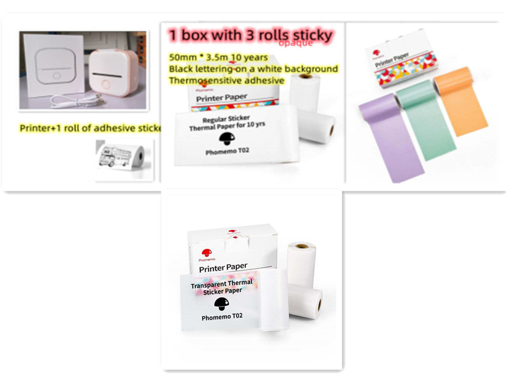 Portable Mini Thermal Label Printer Home Photo Printer Bluetooth-compatible Mini
