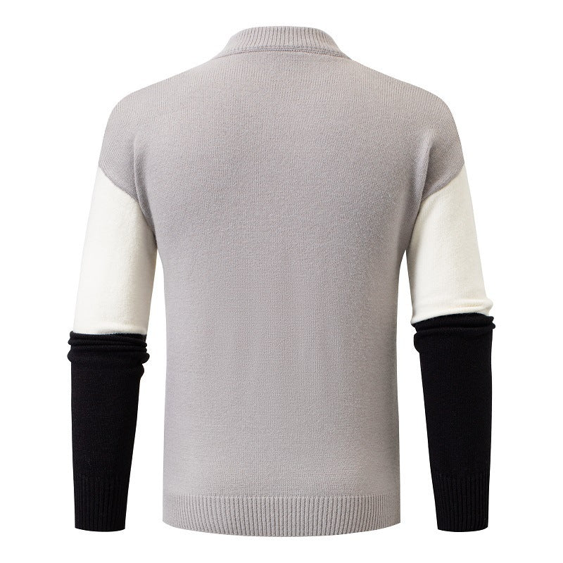 turtleneck Sweater Men's Multi-colored Half-turtleneck Sweater
