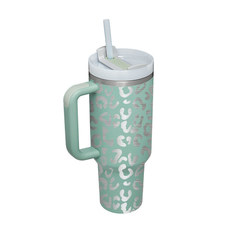 Vacuum Coffee Cup 40 Oz Tumbler With Handle Straw Insulated, Stainless Steel Spill Proof Vacuum Coffee Cup Tumbler With Lid Tapered Mug Gifts For Valentine Lover Suitable For Car Gym Office Travel