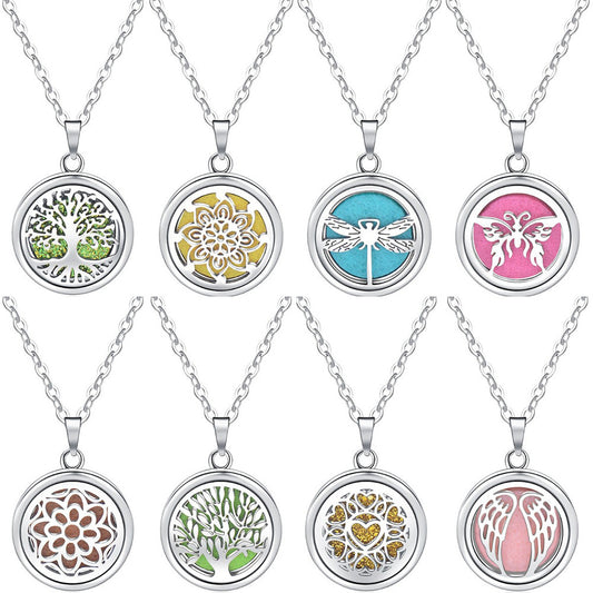 Open Round Hollow Perfume Box Necklace