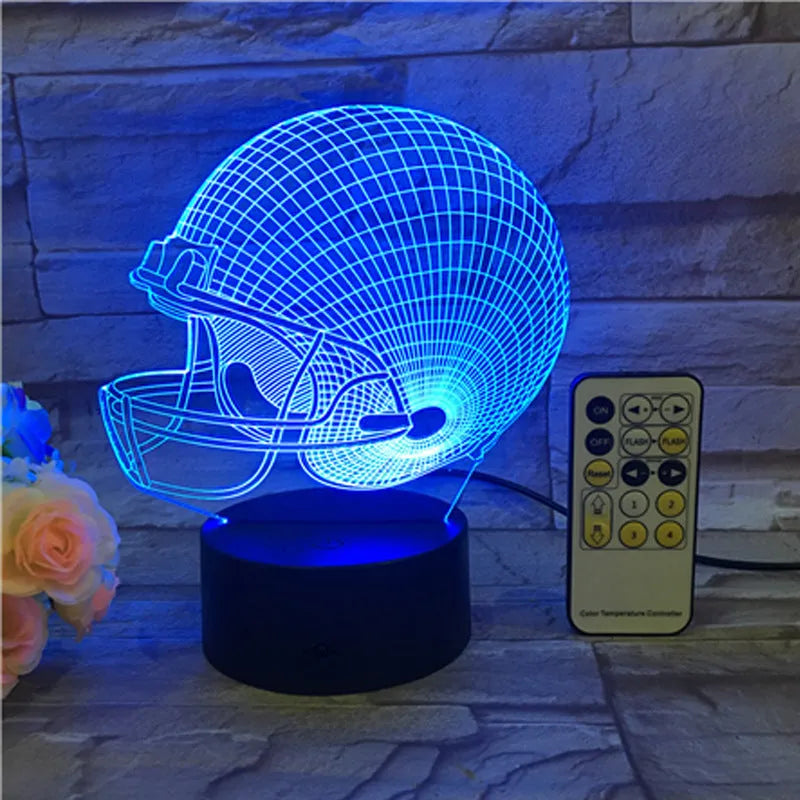 3D Lamp Rugby Hat 3D Lamp, Night light lamp, sumet.shop