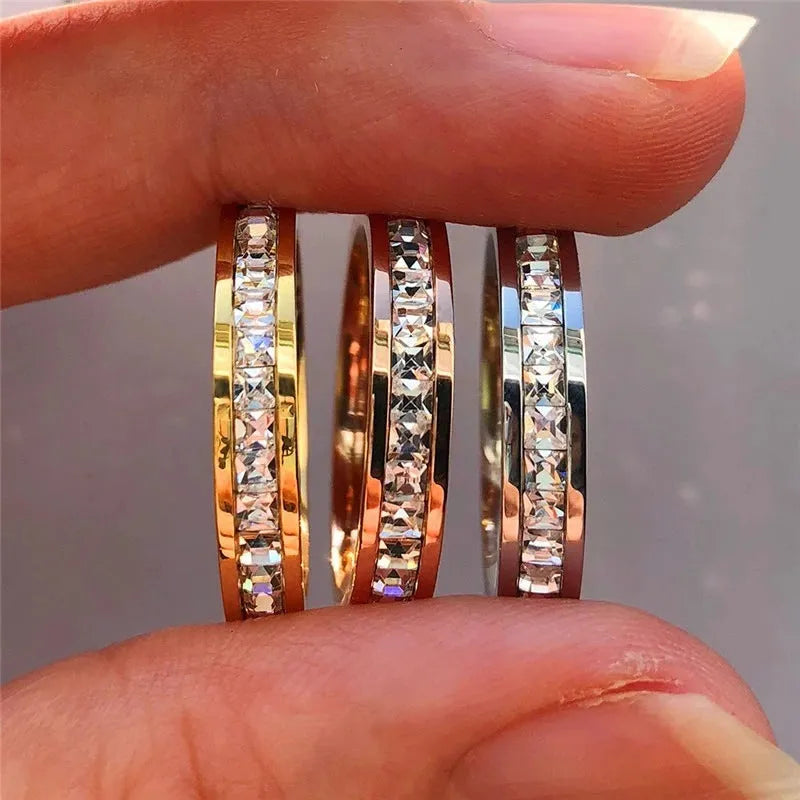 Full diamond Ring European and American style simple full diamond