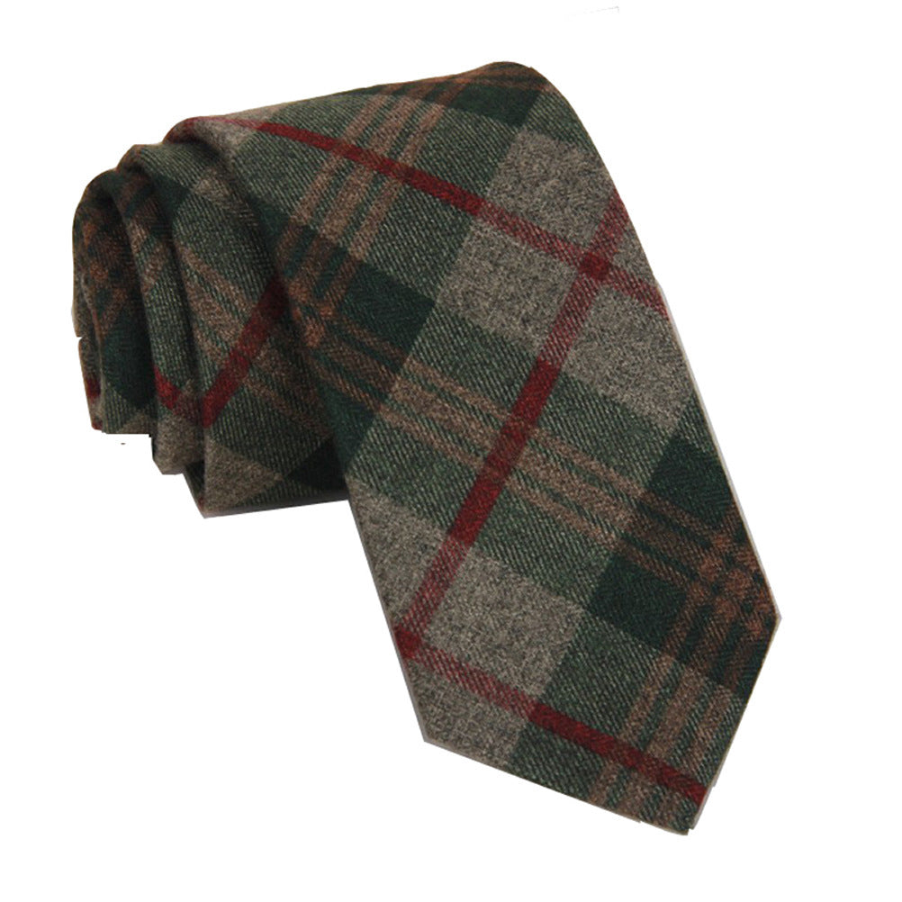 Man tie Wedding dress tie imitation wool plaid striped tie