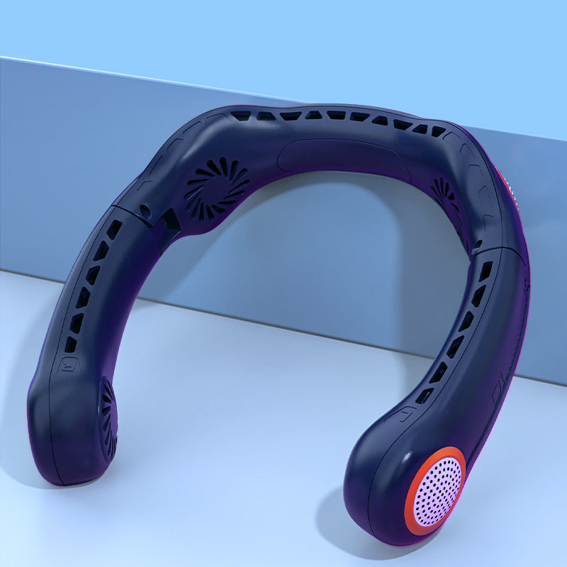 Four-core Leafless Hanging Neck Fan Portable