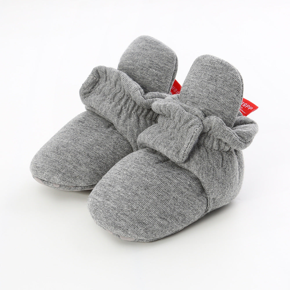 Spring, autumn and winter knitted fabric baby cotton shoes