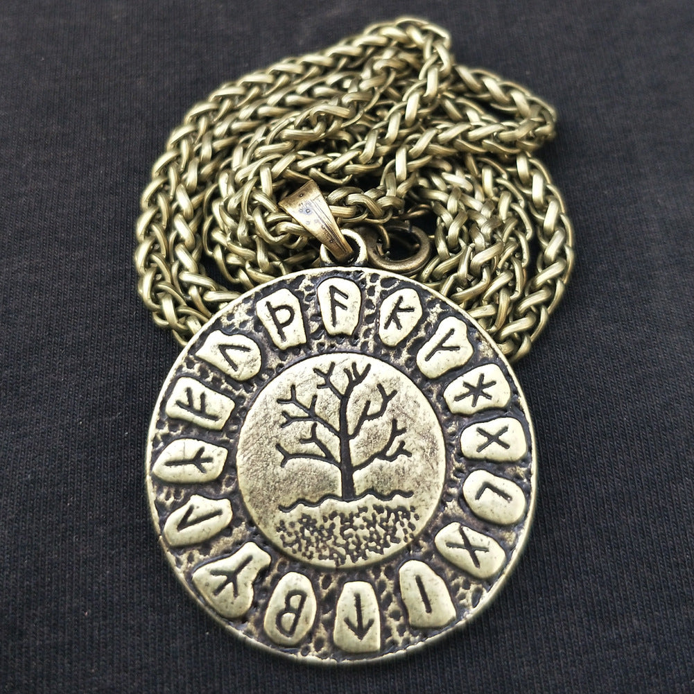 Viking Rune Necklace Tree of Life Pendant for Women