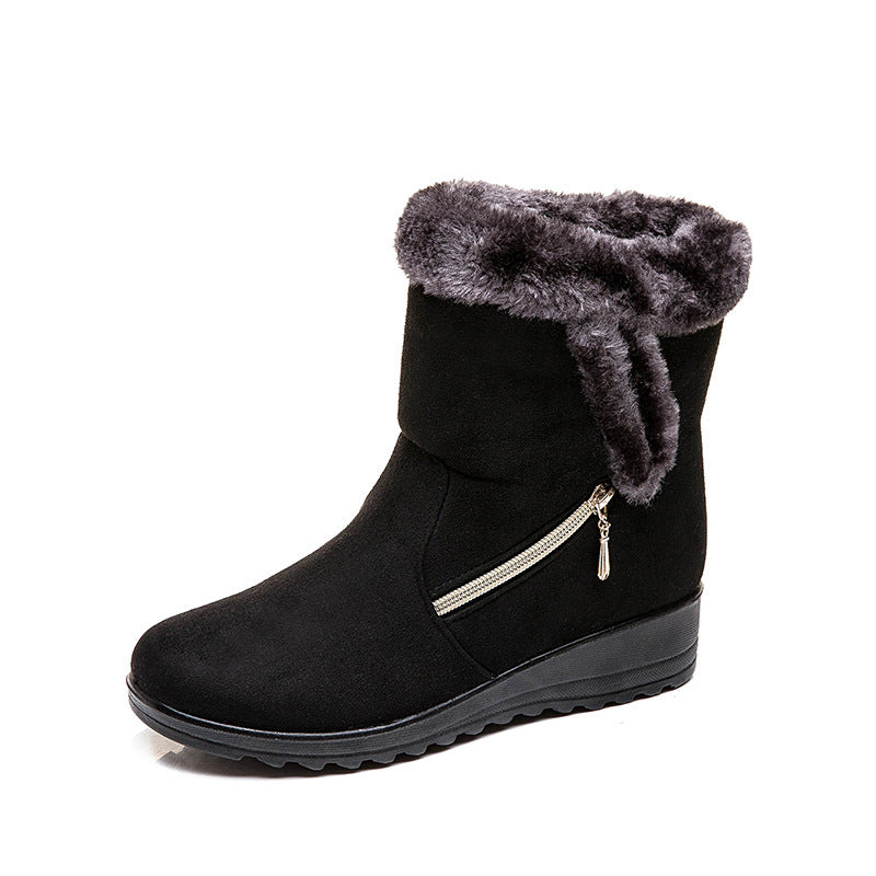 velvet cotton Boots shoes Flat bottom plus velvet cotton shoes