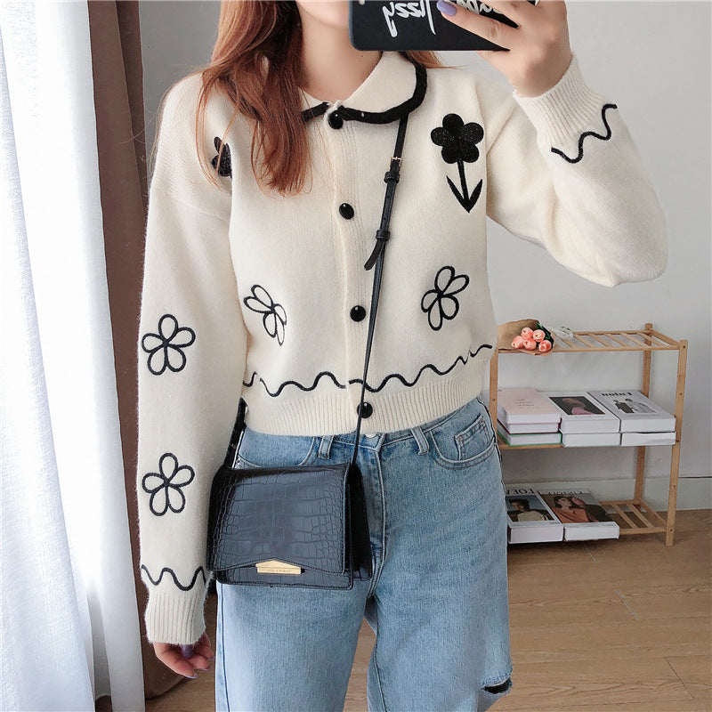 Autumn And Winter Fashion All Match Short Knitted Cardigan Sweater