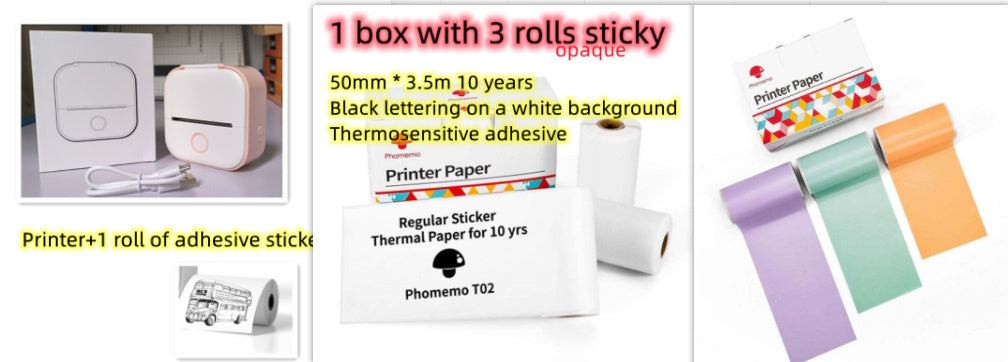 Portable Mini Thermal Label Printer Home Photo Printer Bluetooth-compatible Mini