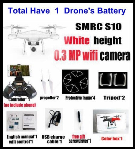 Drone Helicopter UAV Sales Promotion WiFi 2MP Camera With S10 SMRC FPV Quadcopter Drone Helicopter UAV Micro Remote Control Toy RACER KIT Aircraft