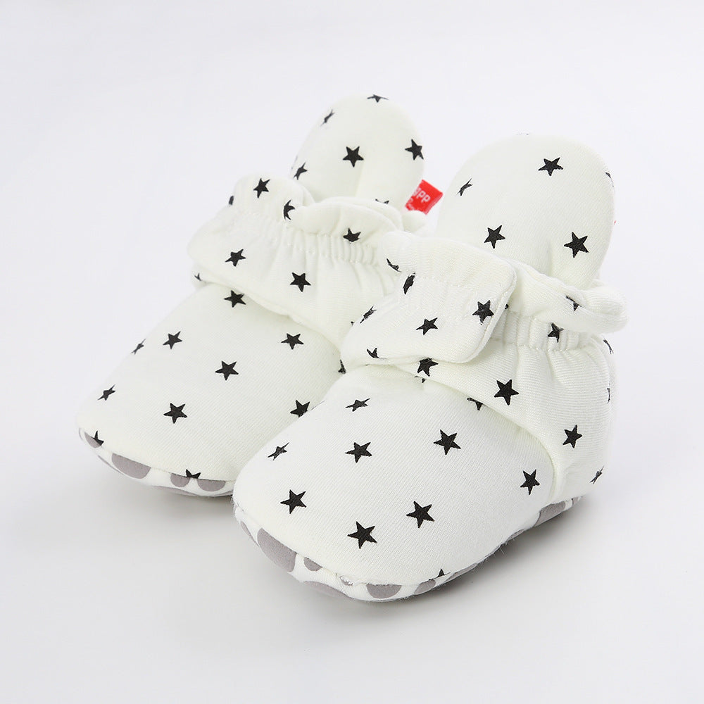 Spring, autumn and winter knitted fabric baby cotton shoes