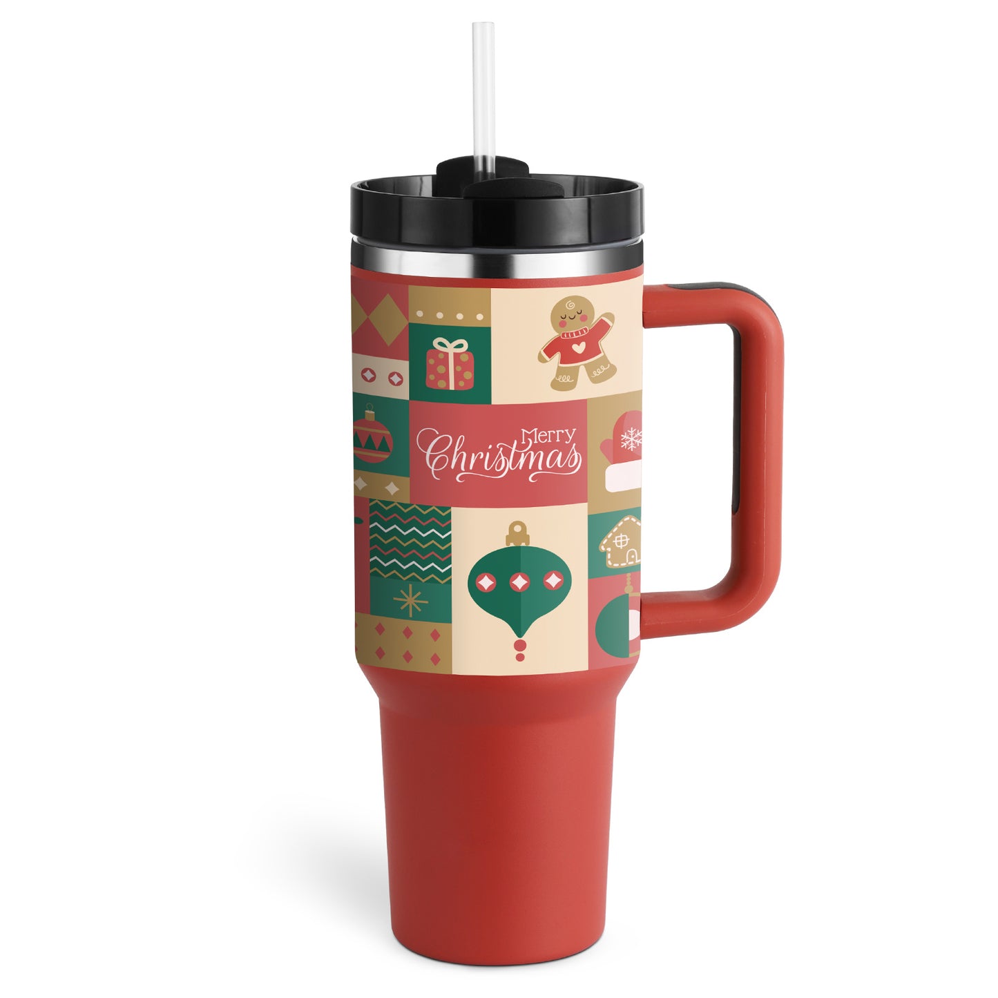 Vacuum Coffee Cup 40 Oz Tumbler With Handle Straw Insulated, Stainless Steel Spill Proof Vacuum Coffee Cup Tumbler With Lid Tapered Mug Gifts For Valentine Lover Suitable For Car Gym Office Travel