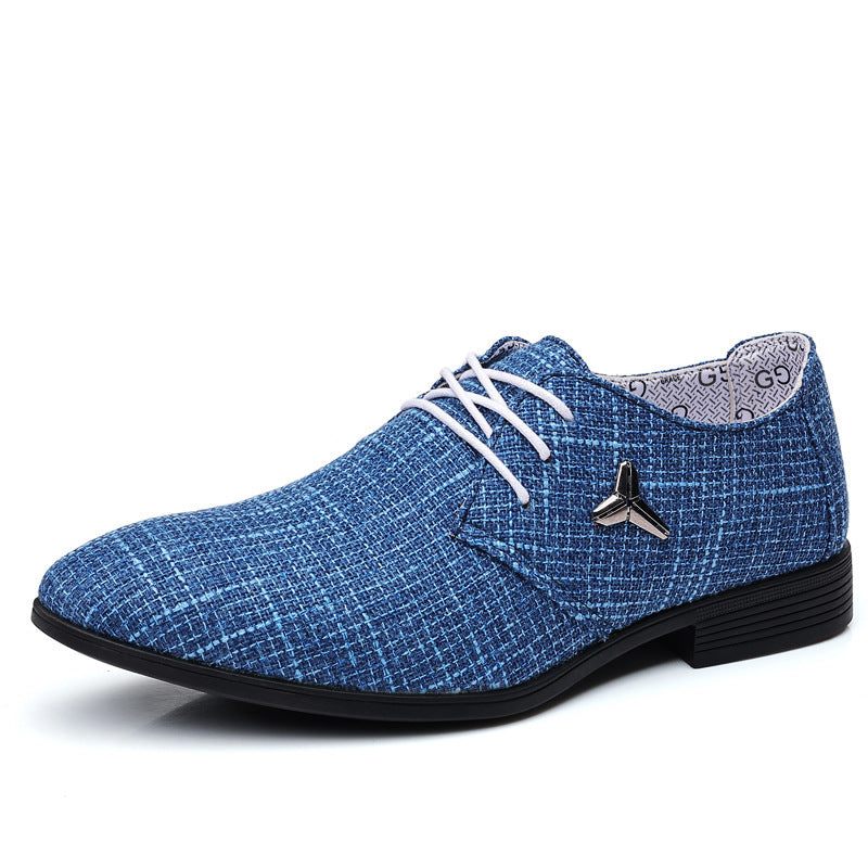Pointed Canvas Shoes Men's Plus Size Cloth Breathable Pointed Linen Canvas Shoes