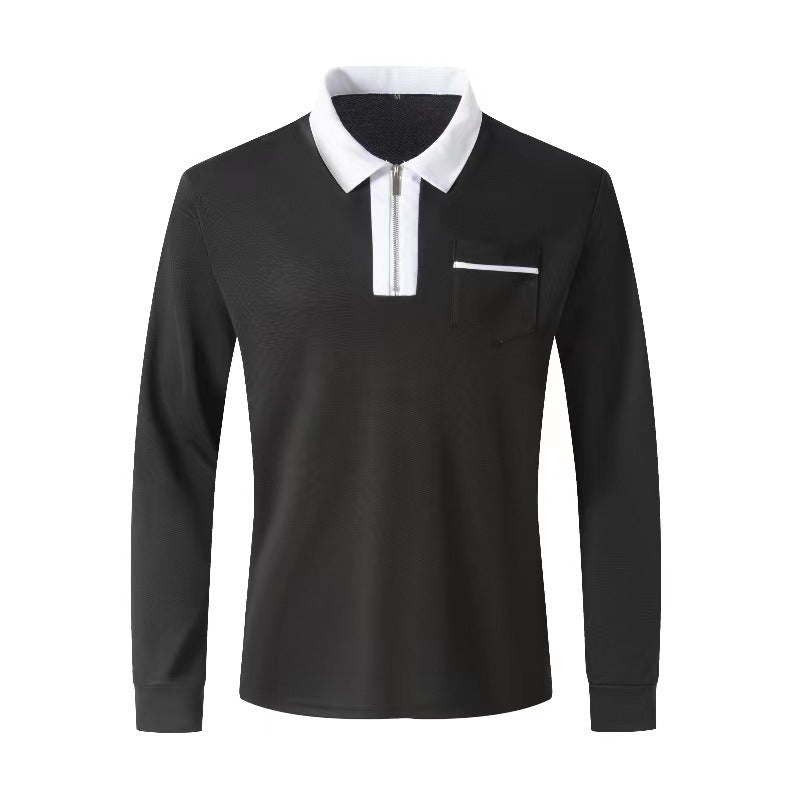 Long Sleeve Lapel Fashion Slim Pocket Long Sleeve T-shirt - sumet.shop