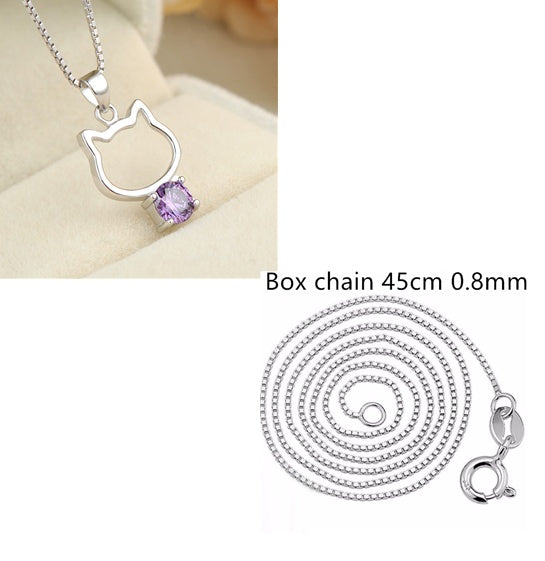 Li silver inlaid Zircon Pendant Necklace Sterling Silver Pendant S925 Korean female wholesale manufacturers