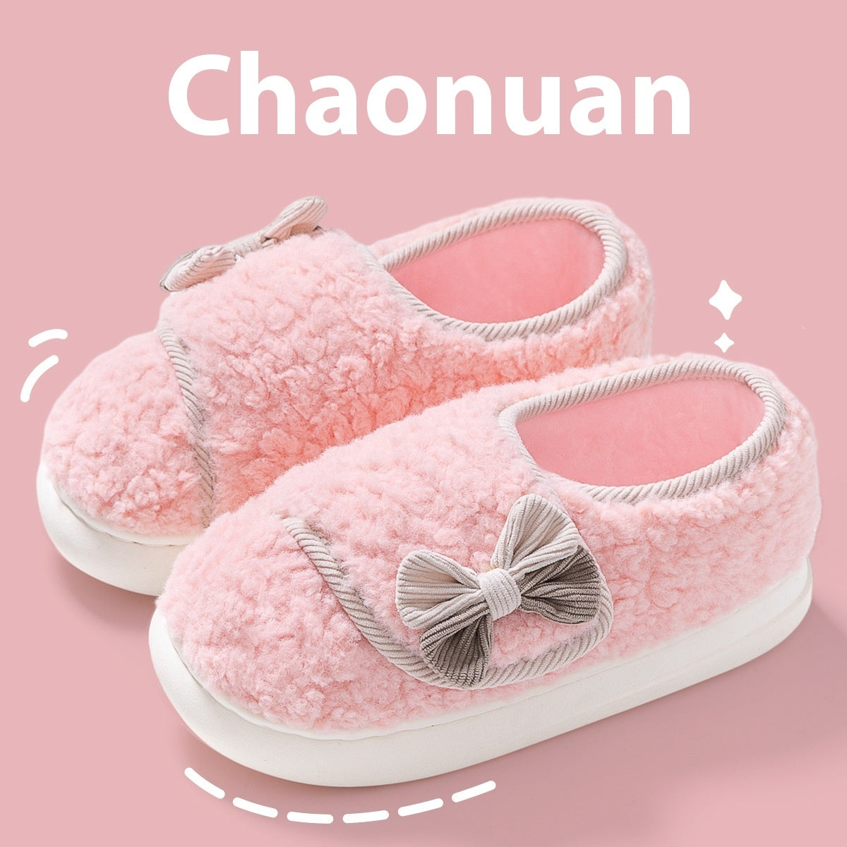 Slippers Female Indoor Home Warm Non-slip Fluffy Slippers Female