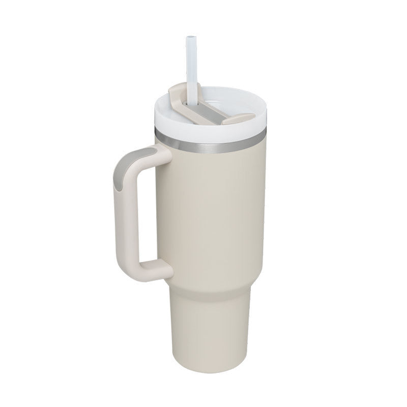 Vacuum Coffee Cup 40 Oz Tumbler With Handle Straw Insulated, Stainless Steel Spill Proof Vacuum Coffee Cup Tumbler With Lid Tapered Mug Gifts For Valentine Lover Suitable For Car Gym Office Travel